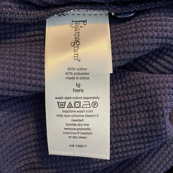 Pajamagram Snowfall Plaid Pajama Set Navy Blue Red White L - Picture 4 of 8